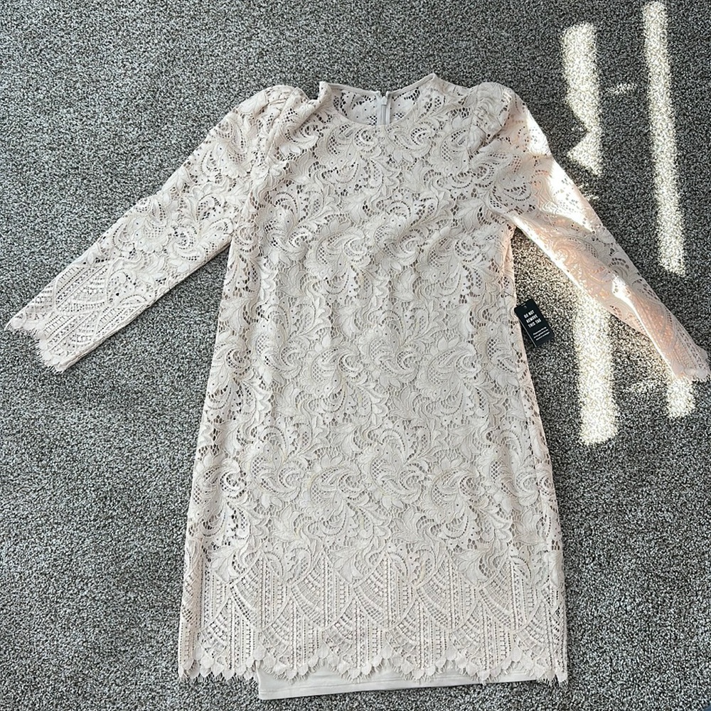Never worn express cream lace dress